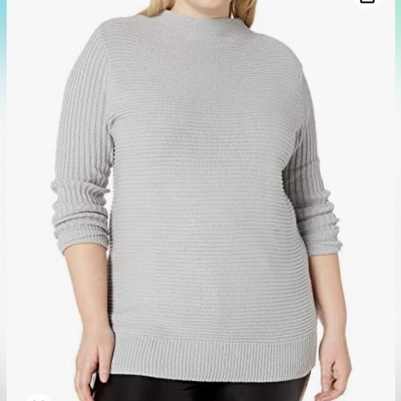 Jessica Simpson Sz L ribbed mock neck light bluish gray sweater sz L - Picture 1 of 8